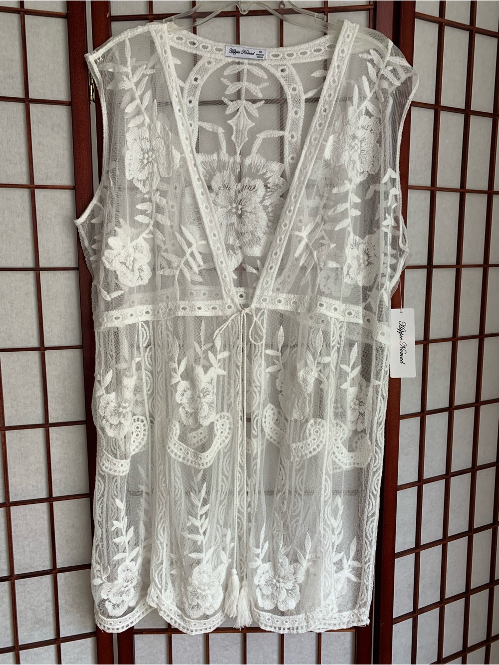 NWT HIPPIE NOMAD White Lace Swimsuit Cover-Up Plus Size 1X